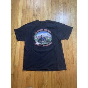 Vintage ALASKAN BIKERS FOR GLOBAL WARMING MOTROCYCLE SPENARD T-Shirt XL - BLACK